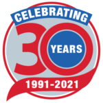 Banker Insulation 30-year anniversary logo 1991-2021.