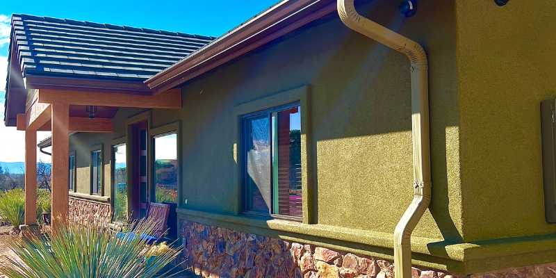 Gutters install on desert home in Cornvile,AZ.